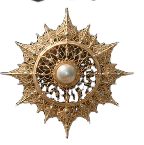 An intricate gilded sun