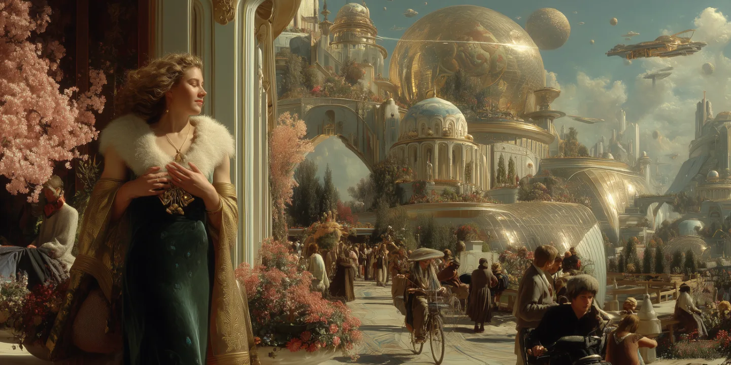 A ceremonial city with gardens and living architecture