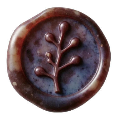 Red botanical wax seal